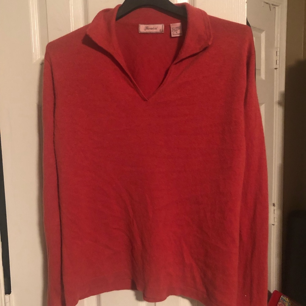 Cashmere Orange Sweater Xl